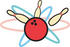 #29467 Royalty-free Cartoon Clip Art of a Red Bowling Ball Hitting Three Bowling Pins by Andy Nortnik
