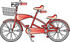 #29508 Royalty-free Cartoon Clip Art of a Brand New Red Tandem Bicycle With A Basket On The Front by Andy Nortnik