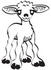 #29519 Royalty-free Cartoon Clip Art of a Little Baby Lamb, Black and White by Andy Nortnik