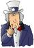 #29694 Clip Art Graphic of Uncle Sam Flipping the Bird by DJArt