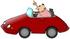 #29743 Clip Art Graphic of a Man Driving a Convertible Car, Flipping Someone Off in a Fit of Road Rage by DJArt