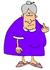 #29796 Clip Art Graphic of a Mean Old Granny Flipping the Bird by DJArt