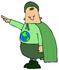 #29836 Clip Art Graphic of an Environmentalist Super Hero, Ready To Save The Planet by DJArt