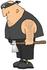 #30372 Clip Art Graphic of a Hairy Cacasian Executioner Man Carrying an Ax by DJArt