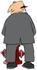 #30381 Clip Art Graphic of a Businessman Pissing On A Red Fire Hydrant And Looking Back by DJArt
