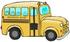 #30579 Clip Art Graphic of Happy School Kids Riding to School on a Yellow Bus by DJArt