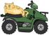 #30794 Clip Art Graphic of a Lazy Orange Cat Relaxing on the Seat of a Green Quad by DJArt