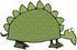 #30815 Clip Art Graphic of a Slow Old Green Dinosaur Turtle With Spikes On His Shell by DJArt