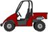 #30826 Clip Art Graphic of a Deep Red UTV Over A White Background by DJArt