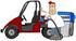 #30827 Clip Art Graphic of a Man Pumping Gas Into His Red UTV at a Gas Station by DJArt