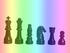 #321 Photograph of Chess Pieces With a Rainbow Gradient by Jamie Voetsch