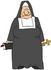 #32106 Clip Art Graphic of a Nun Standing With A Cross And Bible During Church by DJArt