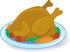 #33428 Clipart of a Hot Cooked Turkey Bird On A Platter With Potatoes And Carrots, Served For Thanksgiving Dinner by Maria Bell