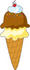 #33465 Clipart of a Waffle Cone Topped With Scoops Of Chocolate And French Vanilla Ice Cream, A Dollop Of Whipped Cream And A Cherry by Maria Bell