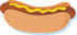 #33468 Clipart of a Tasty Hot Dog Topped Only With Mustard by Maria Bell