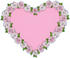 #33471 Clipart Of A Pretty Pink Heart Bordered With Pale Pink Roses by Maria Bell