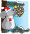 #33500 Christmas Clipart Of A Festive Gray Squirrel In A Pine Tree, Decorating A Cone Just Like Humans Decorate A Tree by Maria Bell
