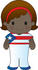 #33570 Clip Art Graphic of a Poppy Character Of Puerto Rico Wearing A Cultural Flag Outfit by Maria Bell