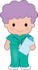 #33574 Clip Art Graphic of a Purple Haired Poppy Character In Nursing Scrubs by Maria Bell