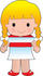 #33575 Clip Art Graphic of a Blond Haired Poppy Character Of Austria, Wearing A Cultural Flag Outfit by Maria Bell