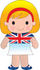 #33579 Clip Art Graphic of a Blond Haired Poppy Character Of England, Wearing A Cultural Flag Outfit by Maria Bell
