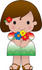 #33583 Clip Art Graphic of a Brunette Haired Poppy Character Of Mexico, Wearing A Cultural Flag Outfit by Maria Bell