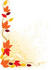 #33643 Clip Art Graphic of a Stationery Border Of Autumn Colored Leaves And Scrolls by Maria Bell