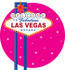 #33652 Clip Art Graphic of a Las Vegas Sign Over A Pink Sparkly Background by Maria Bell