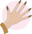#33902 Clip Art Graphic of a Lady Showing Off Her Manicured Fingernails With Leopard Print Acrylic by Maria Bell