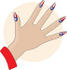 #33951 Clip Art Graphic of a Lady’s Hand With Stars And Stripes Of The American Flag Gel Acrylic Nails by Maria Bell