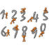 #34274 Clip Art Graphic of an Orange Guy Character With A Set Of Numbers Ranging From 0 To 9 by Jester Arts