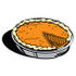 #35712 Clip Art Graphic of a Slice Missing From A Fresh Pumpkin Pie by Andy Nortnik