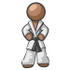 #36038 Clip Art Graphic of a Brown Guy Character in a Karate Suit by Jester Arts