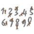 #36127 Clip Art Graphic of a Brown Guy Character With Numbers by Jester Arts