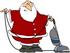 #36171 Clip Art Graphic of Santa Claus Vacuuming a Floor by DJArt