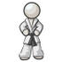 #37559 Clip Art Graphic of a White Guy Character in a Karate Suit by Jester Arts