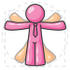 #38016 Clip Art Graphic of a Pink Guy Character Vitruvian Man by Jester Arts