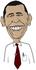#40768 Clipart Illustration of a Caricature Of Barack Obama Smiling, The First Black American President by DJArt