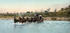 #41039 Stock Photo Of A Team Of Horses Pulling A Carriage While Crossing The Santa Ynez River In California by JVPD
