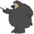 #41106 Clip Art Graphic of a Reading Bear Standing Up On His Hind Legs by DJArt