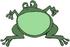 #41183 Clip Art Graphic of a Fat Green Leaping Frog by DJArt