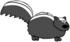 #41187 Clip Art Graphic of a Smelly Skunk Nervously Looking At The Viewer by DJArt