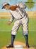 #41240 Stock Illustration of a Vintage Baseball Card Of Ty Cobb Standing Over A Base And Looking Down by JVPD