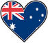 #41376 Clip Art Graphic of an Australia Heart Flag by Maria Bell