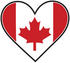 #41377 Clip Art Graphic of a Canadian Heart Flag by Maria Bell