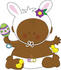 #41636 Clip Art Graphic of an African American Easter Baby by Maria Bell