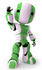 #42216 Clip Art Graphic of a Green Futuristic Robot Waving by Jester Arts