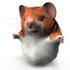 #42301 Clip Art Graphic of a Happy 3d Hamster by Jester Arts