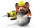 #42303 Clip Art Graphic of a Worker 3d Hamster by Jester Arts