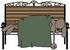 #42346 Clip Art Graphic Of a Dog Sleeping on a Bench by DJArt